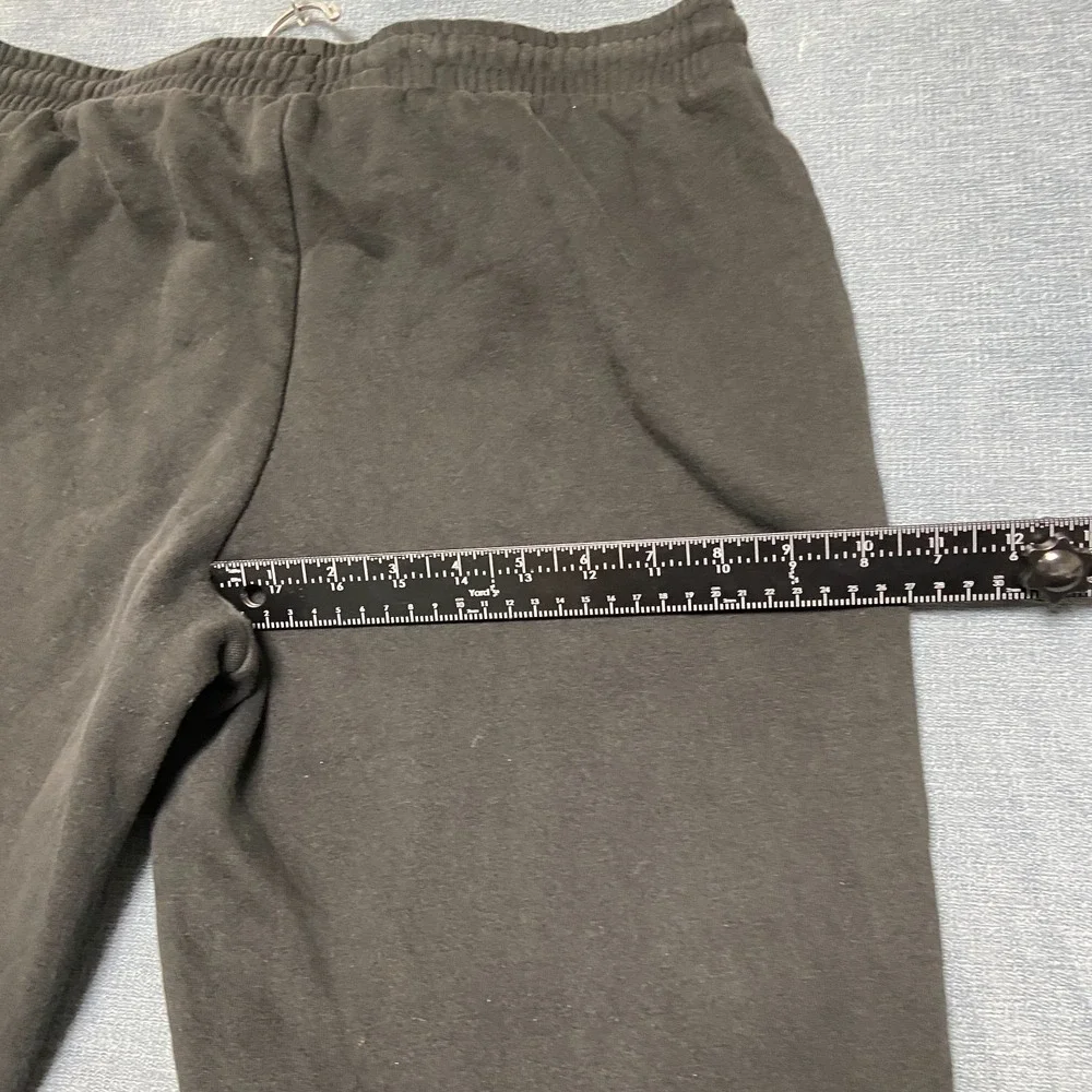 Adidas Sweatpants Mens Large Black Skinny Leg Logo Drawstring Waist Winter Warm